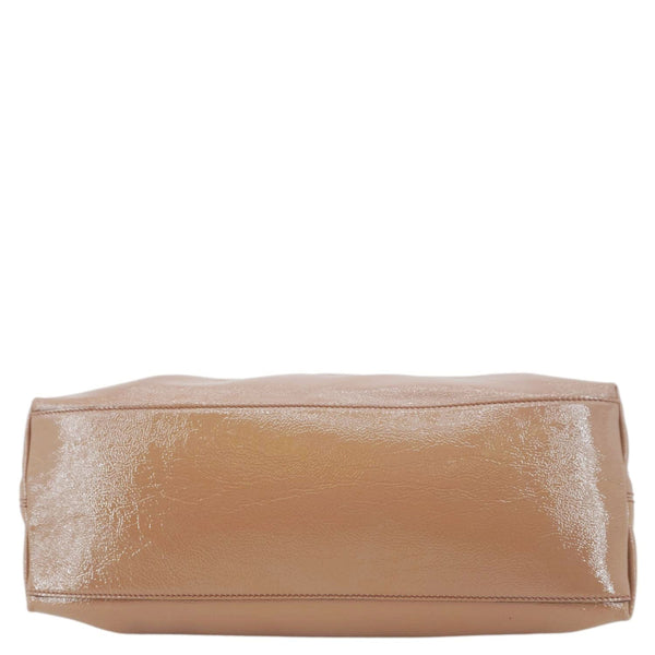 GUCCI Soho Medium Patent Leather Chain Tote Bag Beige 308982