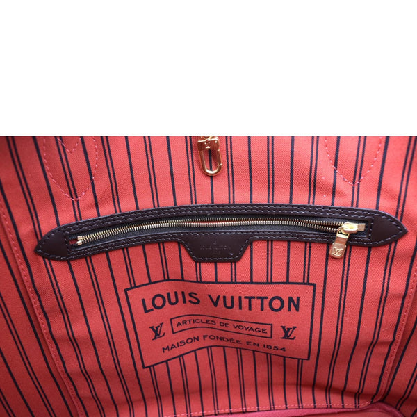 LOUIS VUITTON Neverfull MM Damier Ebene Shoulder Bag Brown