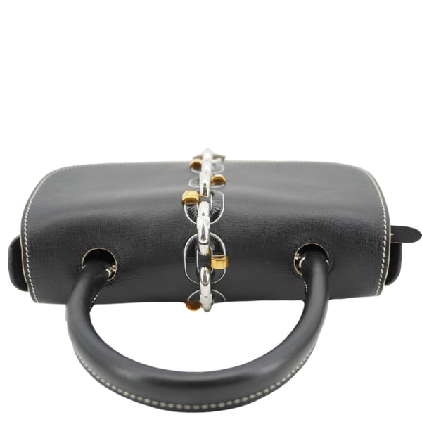 LOUIS VUITTON Chain It Monogram Canvas Top Handle Crossbody Bag Brown