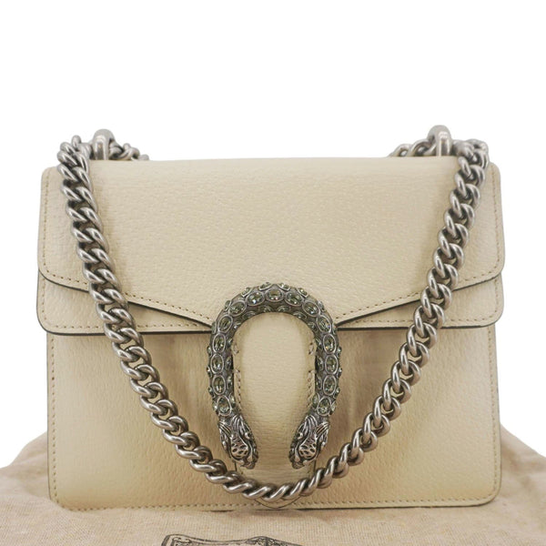 GUCCI Dionysus Mini Leather Crossbody Bag Cream 421970