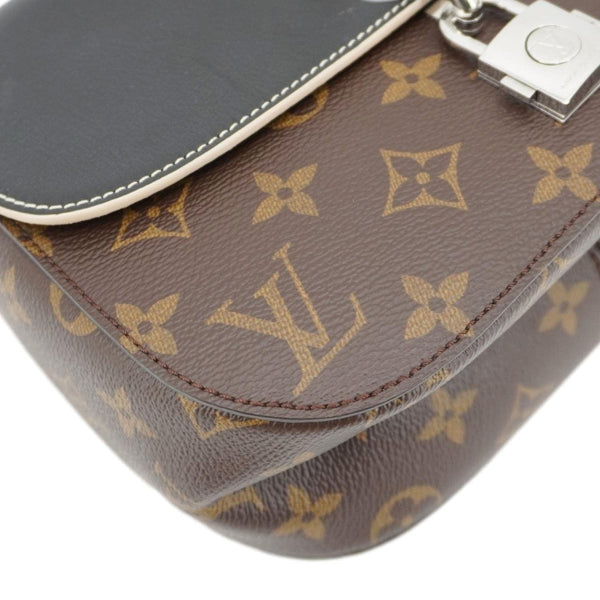 LOUIS VUITTON Chain It Monogram Canvas Top Handle Crossbody Bag Brown