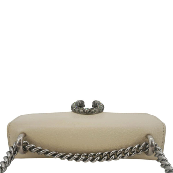 GUCCI Dionysus Mini Leather Crossbody Bag Cream 421970