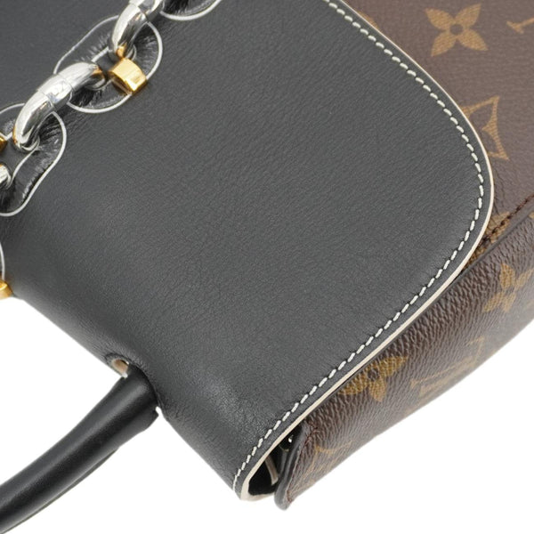 LOUIS VUITTON Chain It Monogram Canvas Top Handle Crossbody Bag Brown