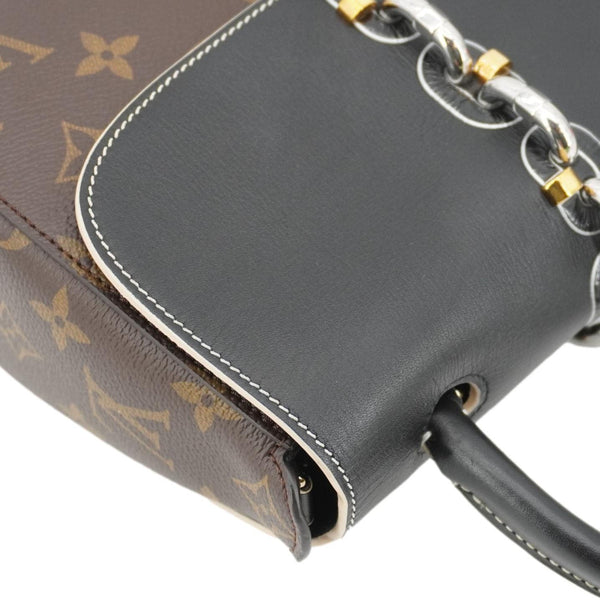 LOUIS VUITTON Chain It Monogram Canvas Top Handle Crossbody Bag Brown