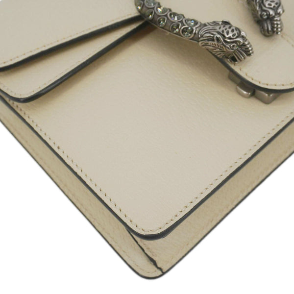 GUCCI Dionysus Mini Leather Crossbody Bag Cream 421970