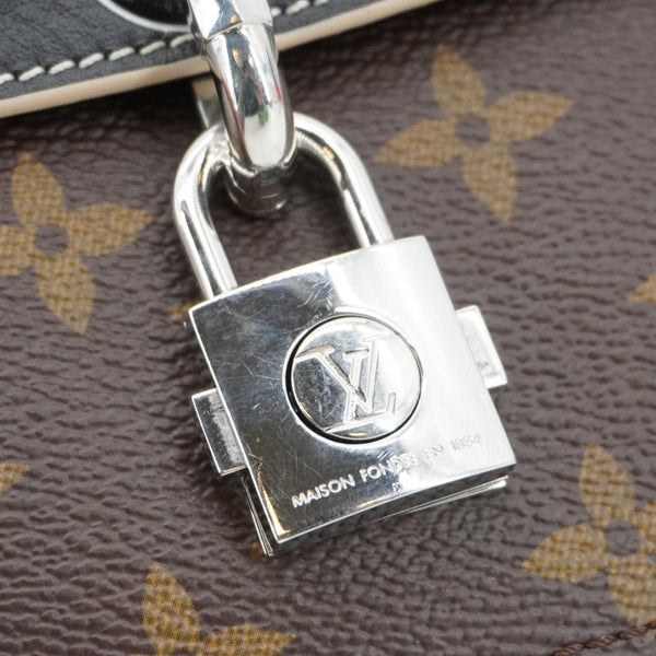 LOUIS VUITTON Chain It Monogram Canvas Top Handle Crossbody Bag Brown