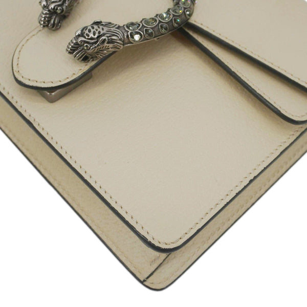 GUCCI Dionysus Mini Leather Crossbody Bag Cream 421970