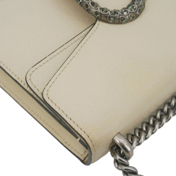 GUCCI Dionysus Mini Leather Crossbody Bag Cream 421970