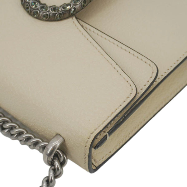 GUCCI Dionysus Mini Leather Crossbody Bag Cream 421970