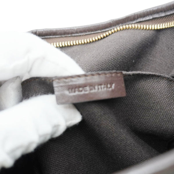 BURBERRY Haymarket Check House Canvas Buckle Shoulder Bag Dark Brown