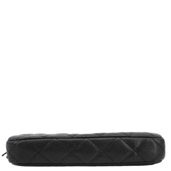 CHANEL Wallet on Chain Double Zip Caviar Leather Crossbody Bag Black