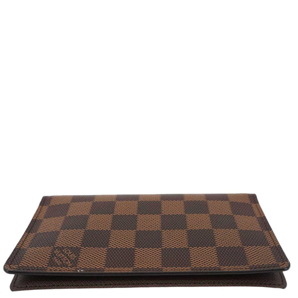 LOUIS VUITTON Simple Checkbook Cover Damier Ebene Wallet Brown
