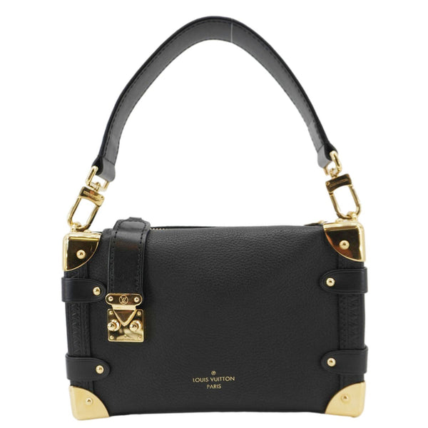 LOUIS VUITTON Side Trunk Leather Tote Bag Black