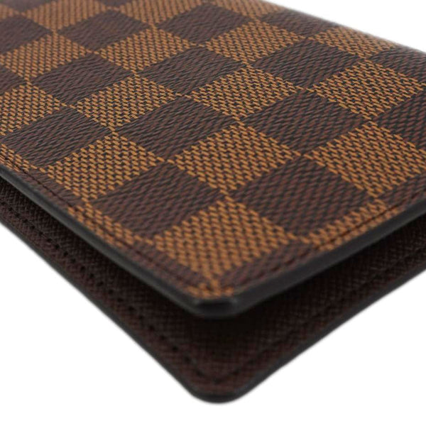 LOUIS VUITTON Simple Checkbook Cover Damier Ebene Wallet Brown