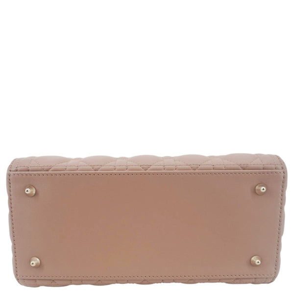 CHRISTIAN DIOR Lady Dior Medium Cannage Leather Crossbody Bag Rose Pink