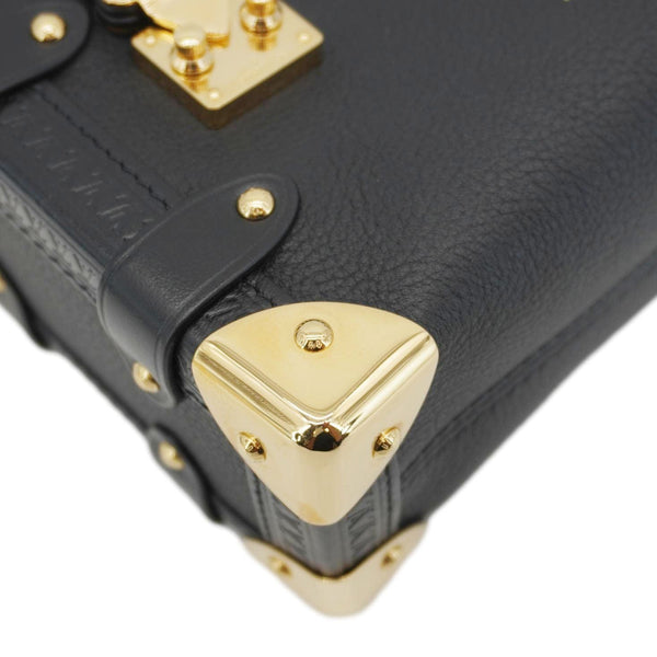 LOUIS VUITTON Side Trunk Leather Tote Bag Black