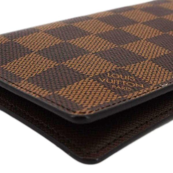 LOUIS VUITTON Simple Checkbook Cover Damier Ebene Wallet Brown