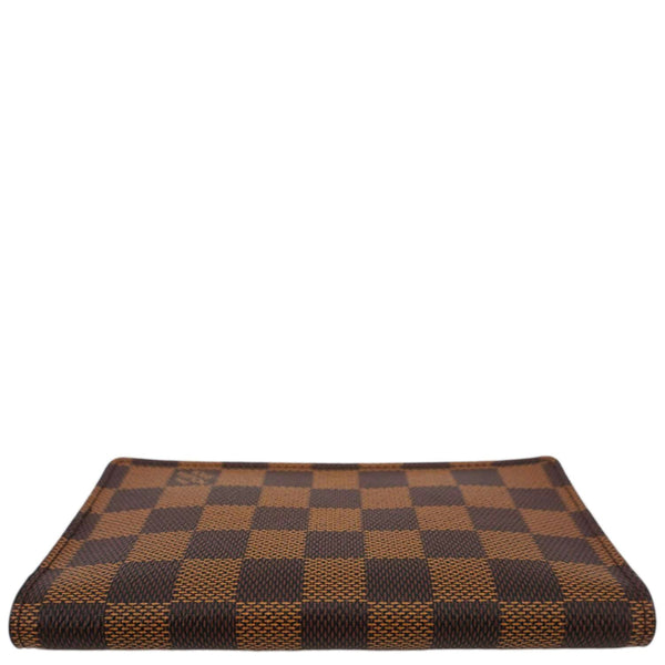 LOUIS VUITTON Simple Checkbook Cover Damier Ebene Wallet Brown