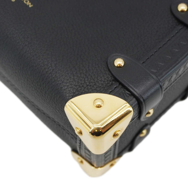 LOUIS VUITTON Side Trunk Leather Tote Bag Black