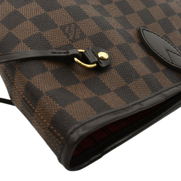 LOUIS VUITTON Neverfull MM Damier Ebene Shoulder Bag Brown