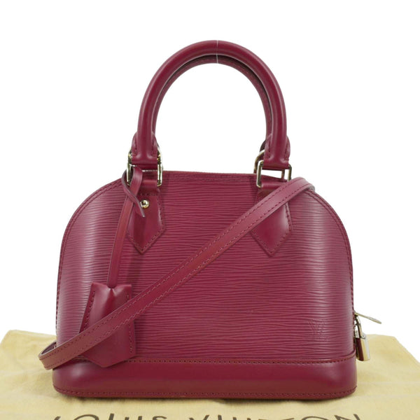 LOUIS VUITTON Alma BB Epi Leather Satchel Crossbody Bag Red