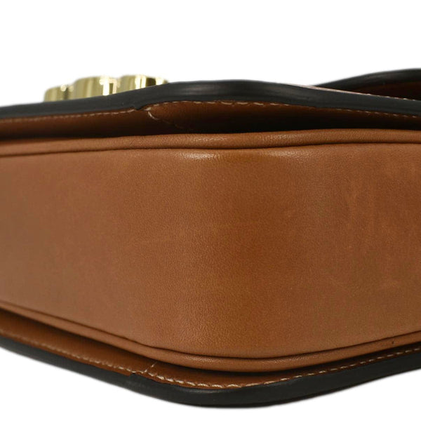 CELINE Teen Triomphe Leather Shoulder Bag Brown