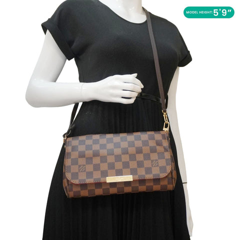 LOUIS VUITTON Favorite MM Monogram Canvas Shoulder Bag Brown
