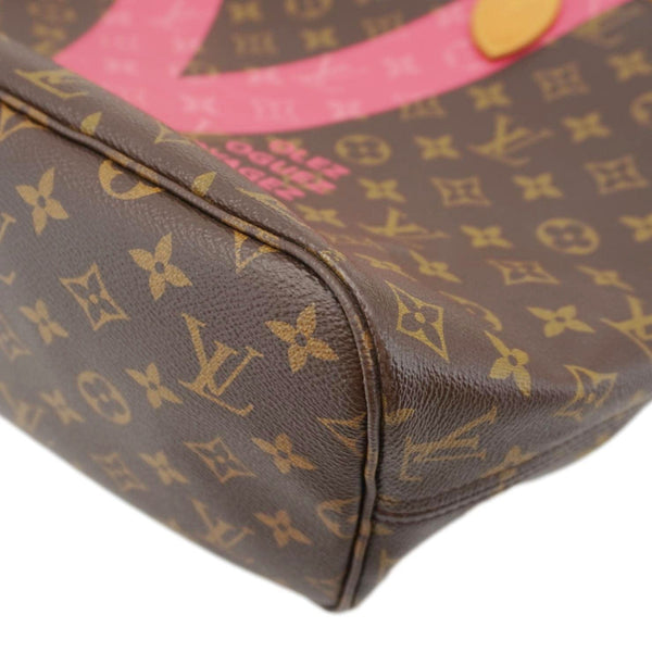 LOUIS VUITTON Neverfull MM V Monogram Canvas Tote Bag Brown