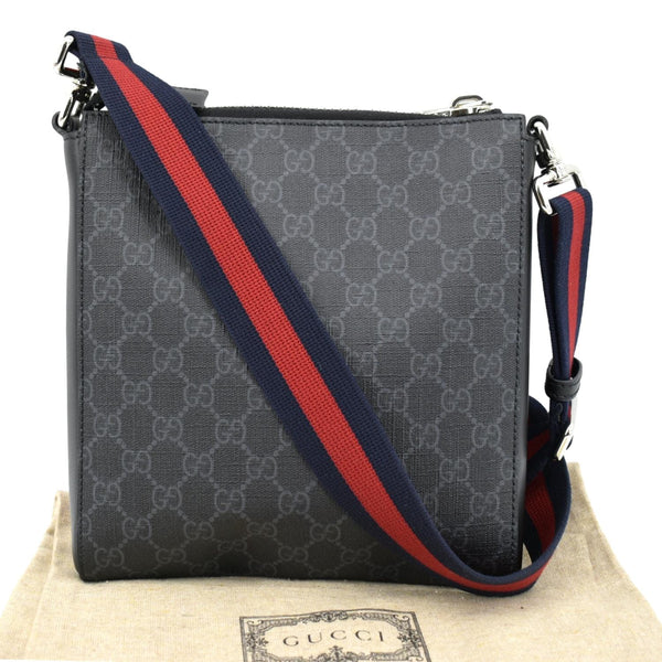 GUCCI Small GG Supreme Canvas Messenger Bag Black 523599