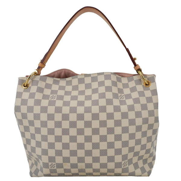 LOUIS VUITTON Graceful MM Damier Azur Shoulder Bag Rose Ballerine