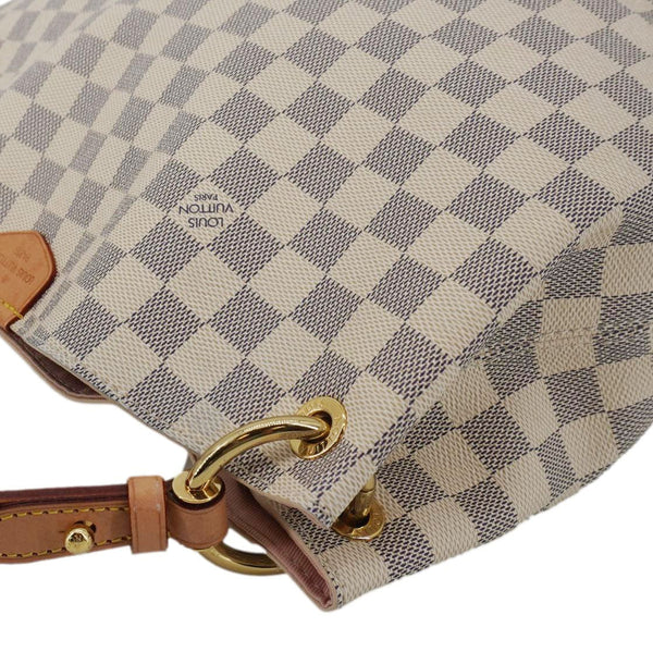 LOUIS VUITTON Graceful MM Damier Azur Shoulder Bag Rose Ballerine