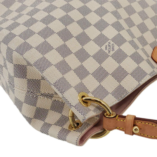 LOUIS VUITTON Graceful MM Damier Azur Shoulder Bag Rose Ballerine