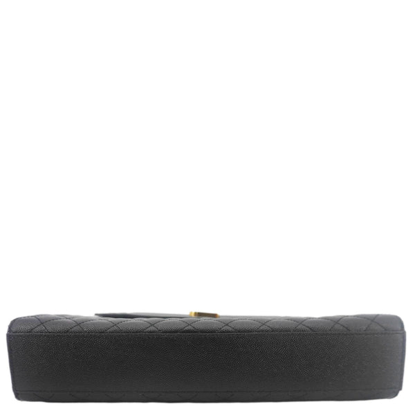 YVES SAINT LAURENT Envelope Flap Leather Chain Shoulder Bag Black