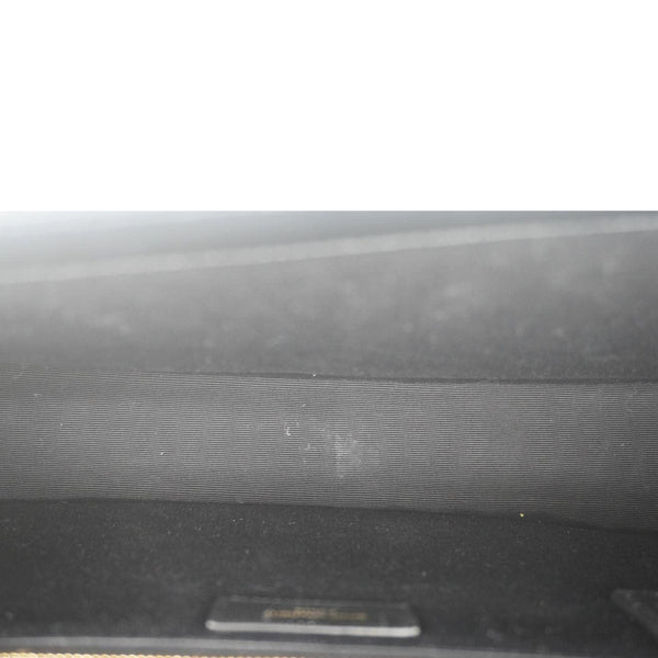 YVES SAINT LAURENT Envelope Flap Leather Chain Shoulder Bag Black