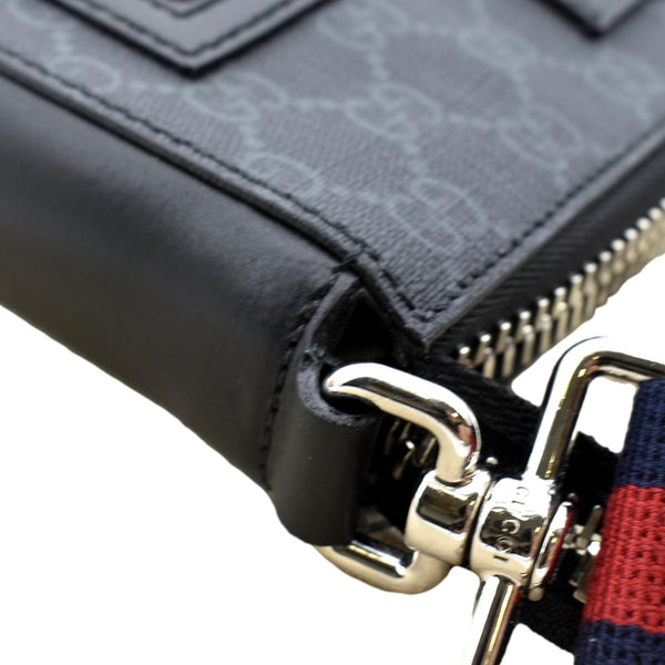 GUCCI Small GG Supreme Canvas Messenger Bag Black 523599