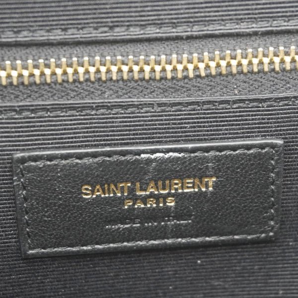 YVES SAINT LAURENT Envelope Flap Leather Chain Shoulder Bag Black