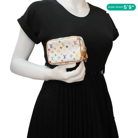 LOUIS VUITTON Trousse Wapity Monogram Multicolor Cosmetic Pouch White