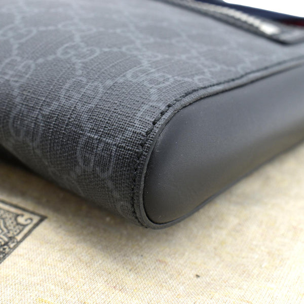 GUCCI Small GG Supreme Canvas Messenger Bag Black 523599
