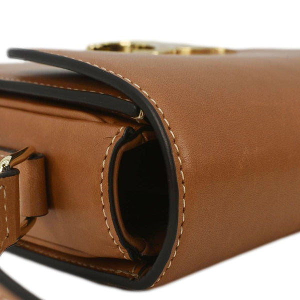 CELINE Teen Triomphe Leather Shoulder Bag Brown