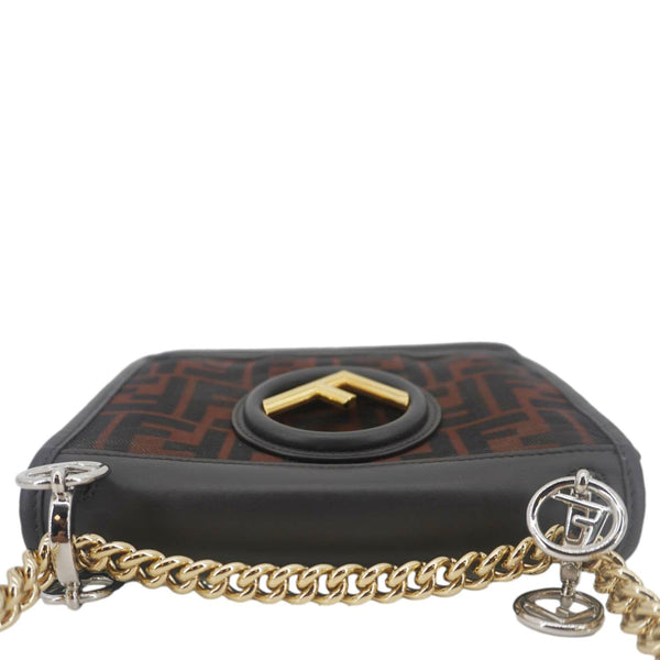 FENDI Kan I Small FF Mesh Nylon Crossbody Bag Brown