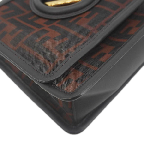 FENDI Kan I Small FF Mesh Nylon Crossbody Bag Brown