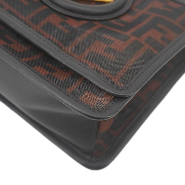 FENDI Kan I Small FF Mesh Nylon Crossbody Bag Brown