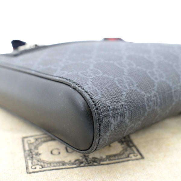 GUCCI Small GG Supreme Canvas Messenger Bag Black 523599