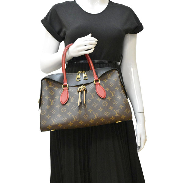 LOUIS VUITTON Tuileries Monogram Canvas Tote Shoulder Bag Brown