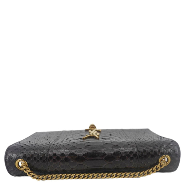 YVES SAINT LAURENT Kate Python Leather Chain Crossbody Bag Black