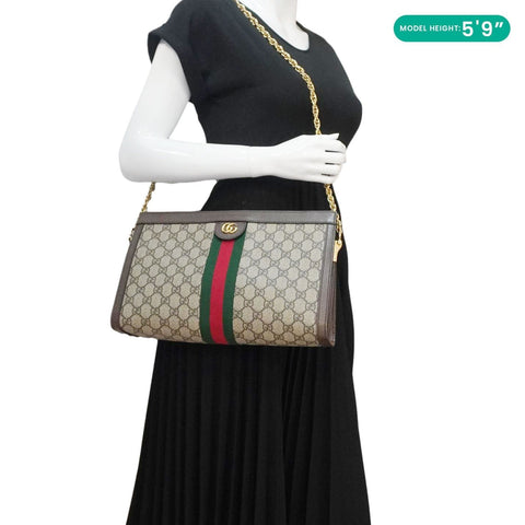 GUCCI Ophidia Medium GG Supreme Canvas Shoulder Bag Beige 503876