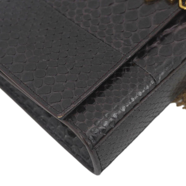 YVES SAINT LAURENT Kate Python Leather Chain Crossbody Bag Black