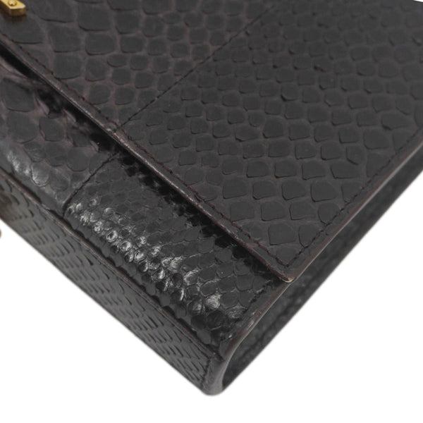 YVES SAINT LAURENT Kate Python Leather Chain Crossbody Bag Black