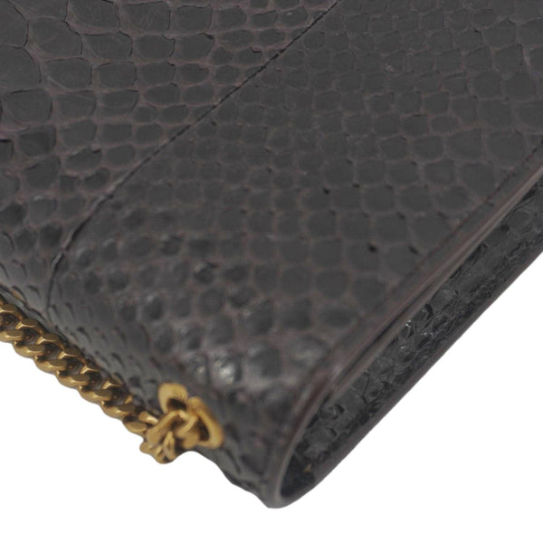 YVES SAINT LAURENT Kate Python Leather Chain Crossbody Bag Black