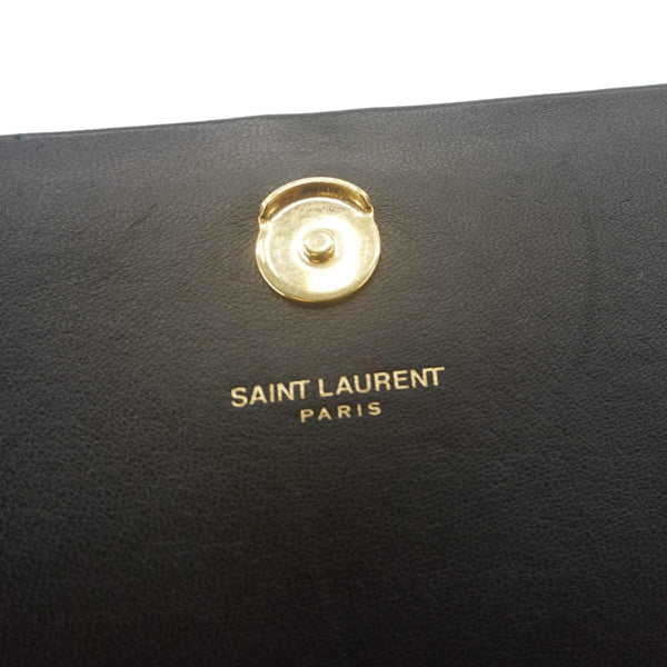 YVES SAINT LAURENT Kate Python Leather Chain Crossbody Bag Black